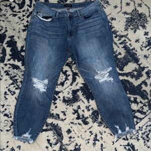 Judy Blue Relaxed Fit Boyfriend Jeans - Dark Blue